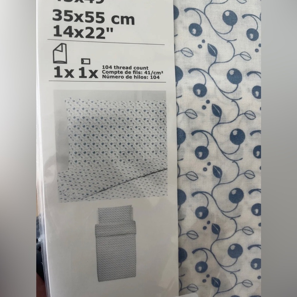 IKEA GULSPARV Duvet cover 1 pillowcase for Cot - blueberry patterned - NEW W TAG
